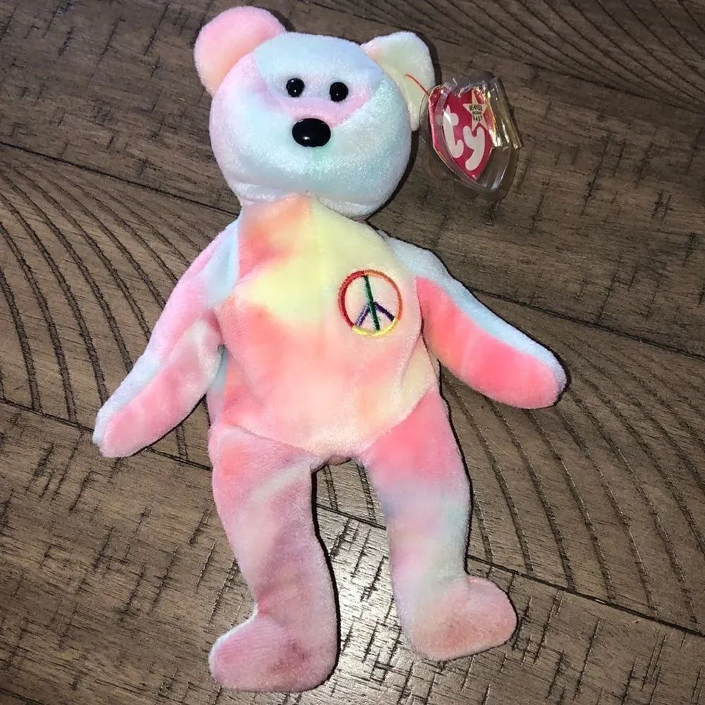 Peace ☮️✌️ Beanie Baby Collection by Ty Pastel Colors. Peace sign ☮️ issued 1996